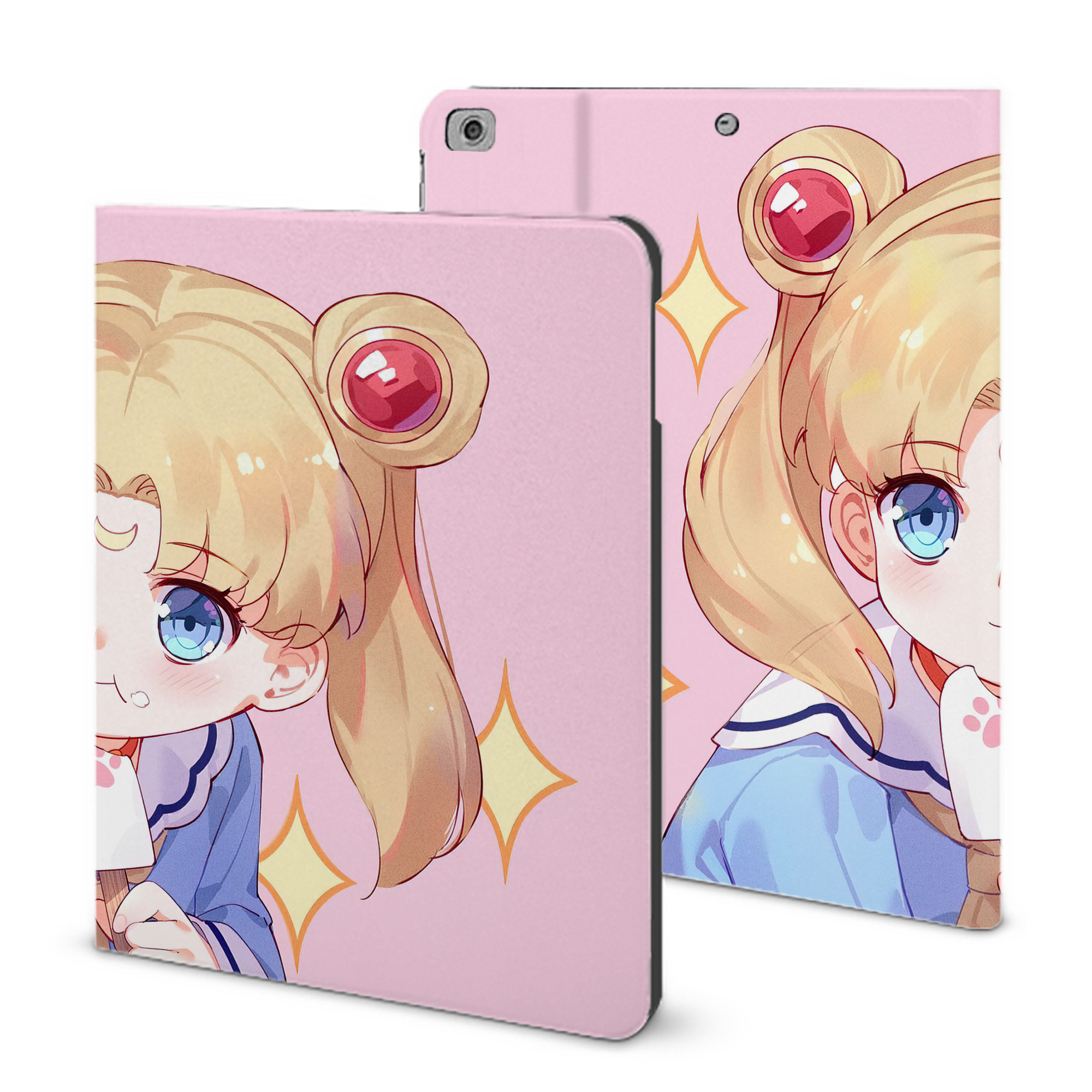 （画像用） 美少女戦士セーラームーン Sailor Moon IPad ケース ブック型 PUレザー TPU 耐衝撃 軽量 薄型 ペン収納なし 全面保護 IPad 各モデル対応